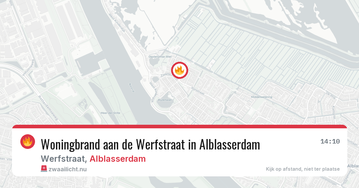 Woningbrand aan de Werfstraat in Alblasserdam — 19 jul 2026