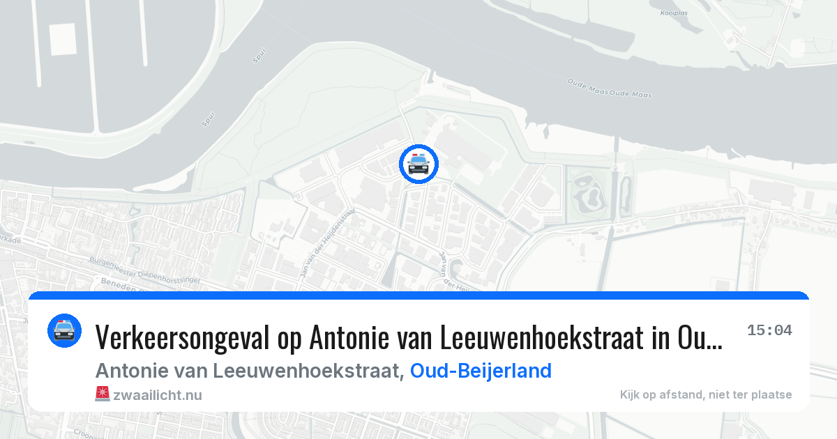 Verkeersongeval op Antonie van Leeuwenhoekstraat in Oud-Beijerland — 2 jun 2026