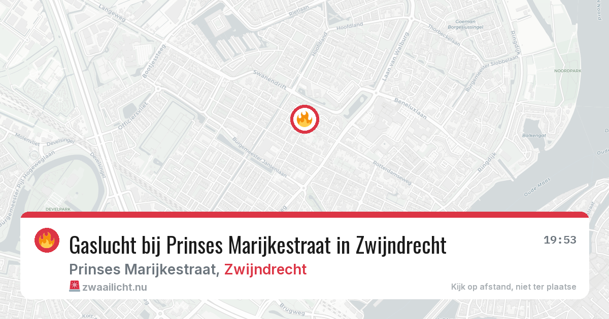 Gaslucht bij Prinses Marijkestraat in Zwijndrecht — 16 jan 2026
