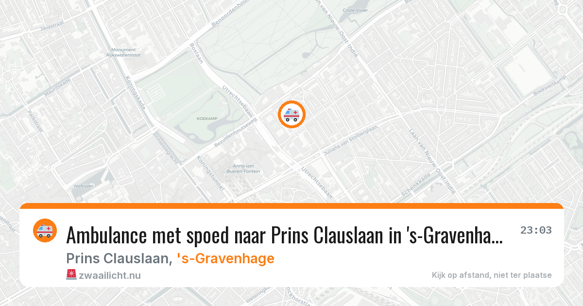 Ambulance met spoed naar Prins Clauslaan in 's-Gravenhage — 14 jul 2026