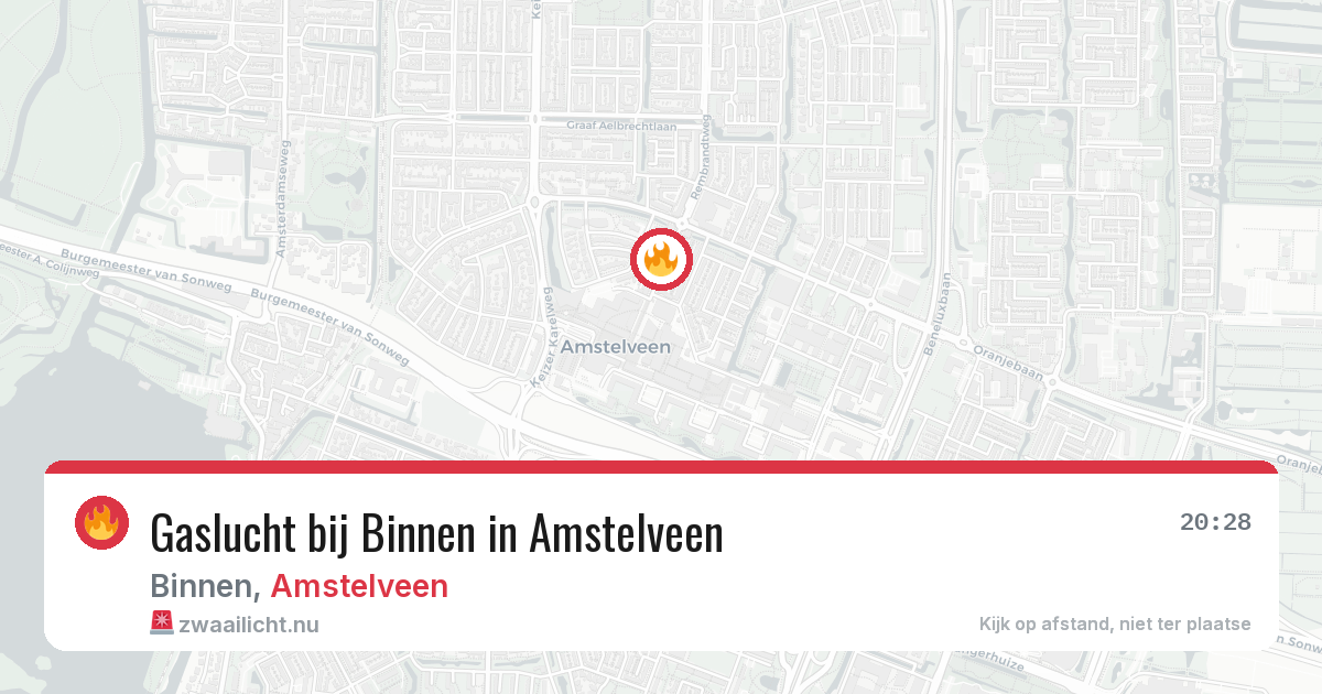Gaslucht bij Binnen in Amstelveen — 10 jul 2026