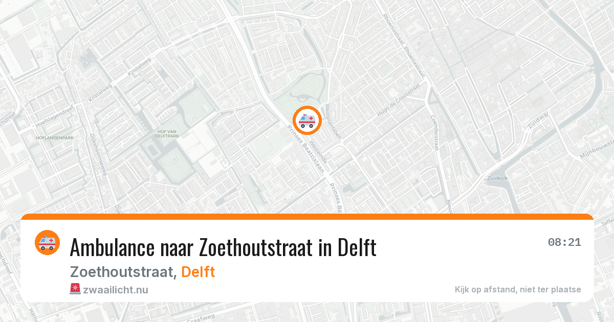 Ambulance naar Zoethoutstraat in Delft — 19 jul 2026