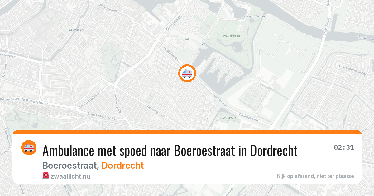 Ambulance met spoed naar Boeroestraat in Dordrecht — 25 jul 2026