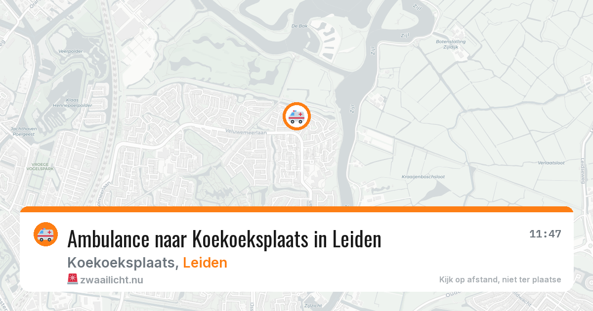 Ambulance naar Koekoeksplaats in Leiden — 21 jul 2026