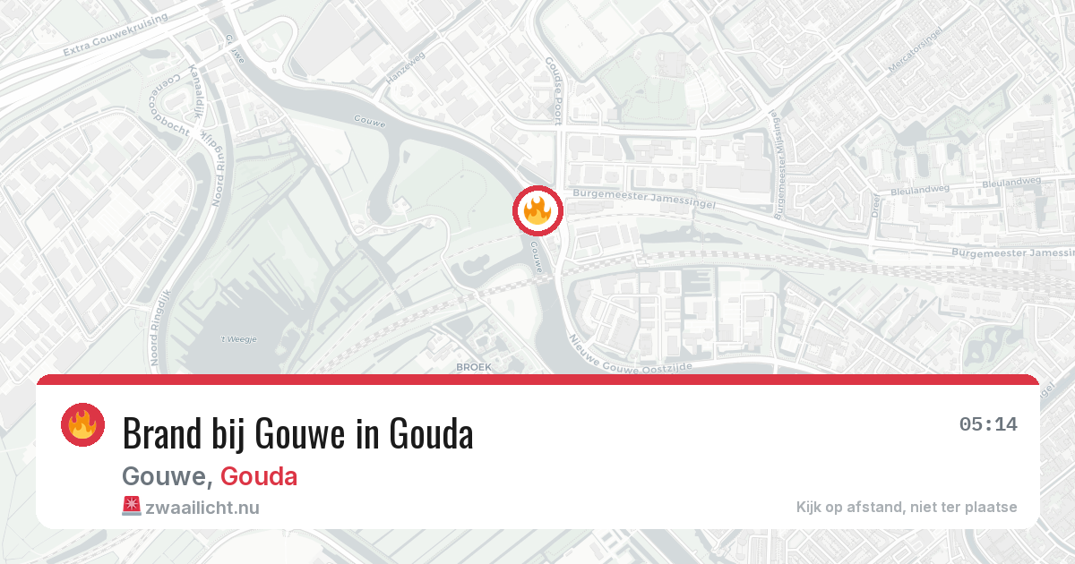 Brand bij Gouwe in Gouda — 1 jun 2026