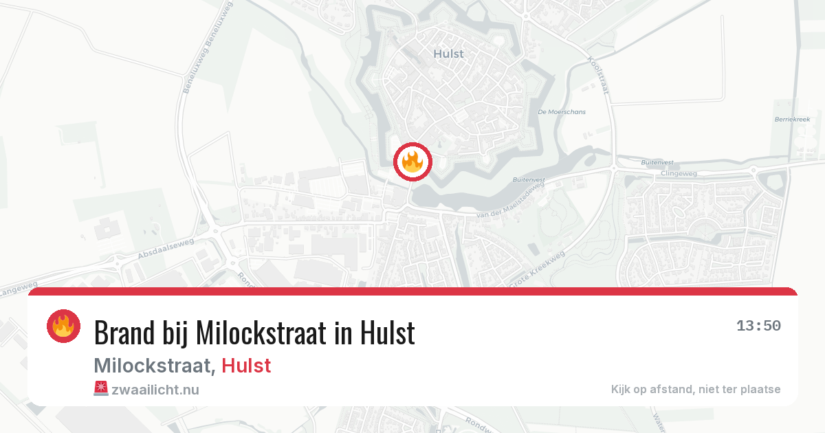 Brand bij Milockstraat in Hulst — 22 jul 2026