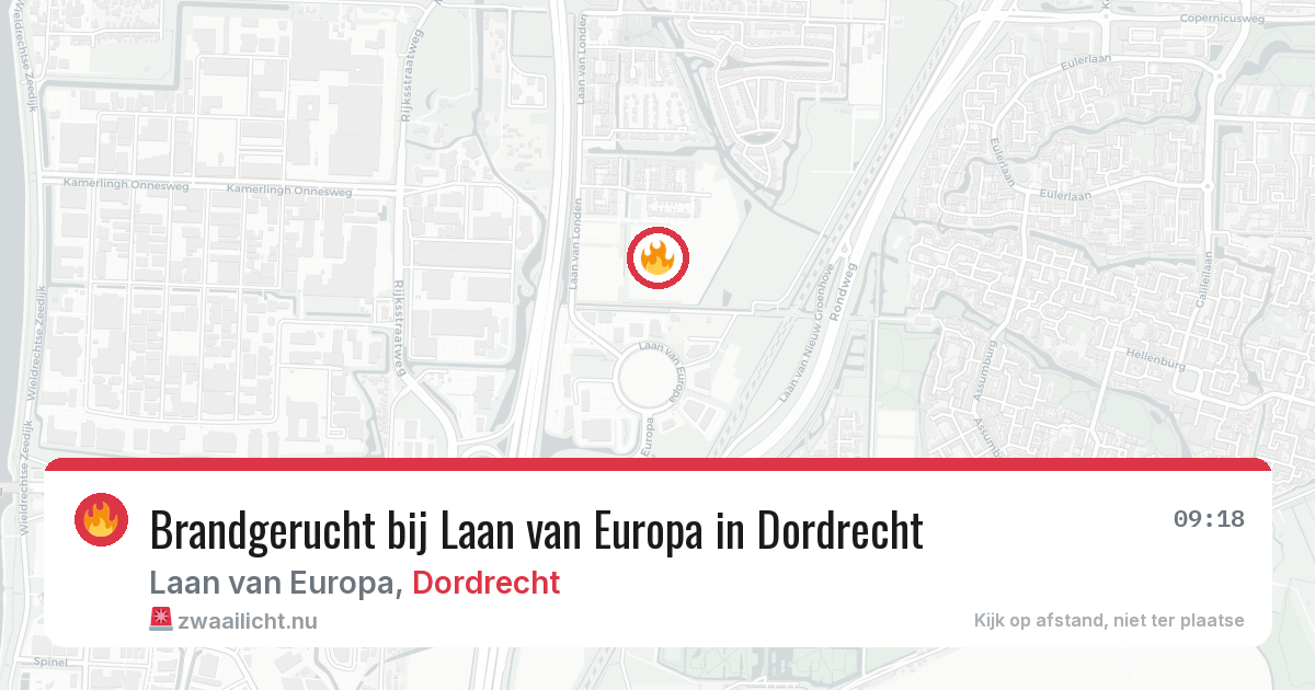 Brandgerucht bij Laan van Europa in Dordrecht — 7 mei 2026