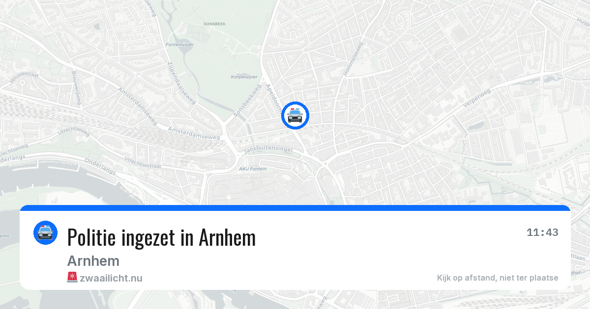 Politie ingezet in Arnhem — 15 jul 2026 | 🚨 Zwaailicht.nu