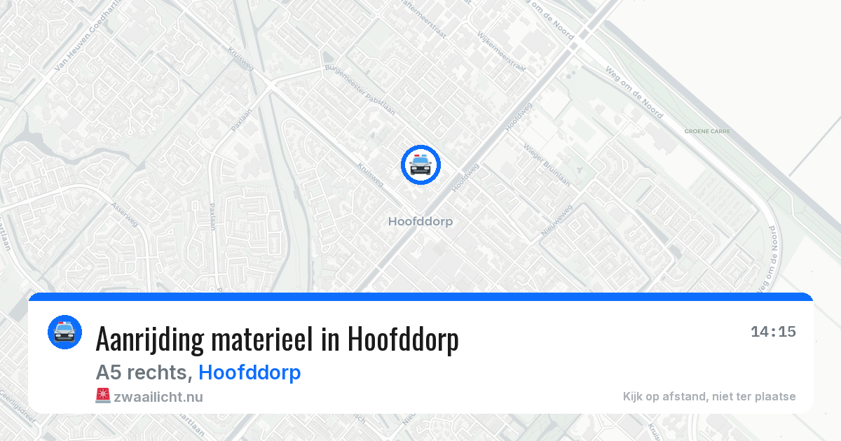 Aanrijding materieel in Hoofddorp — 14 jul 2026