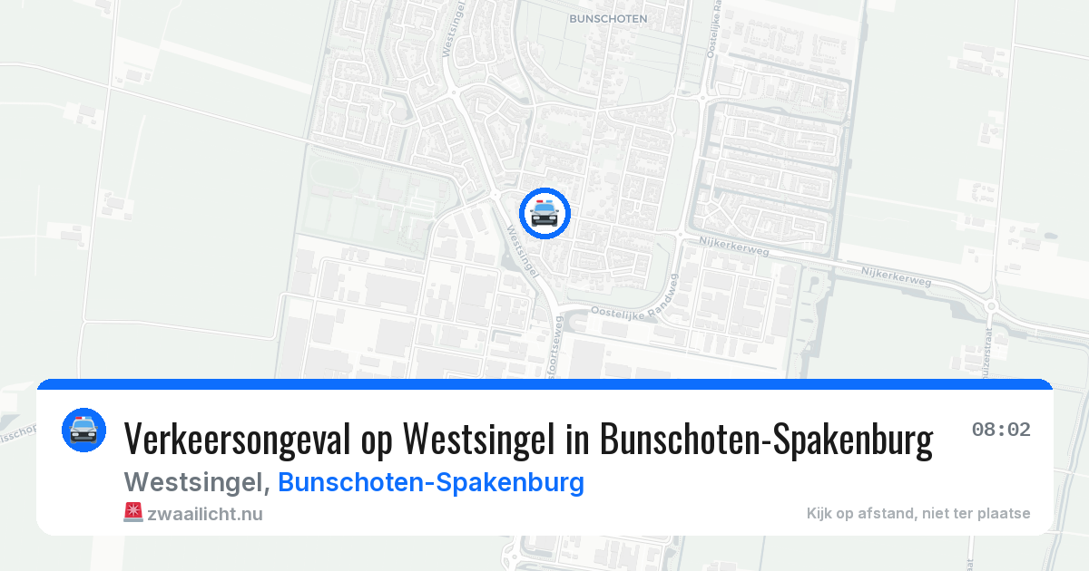 Verkeersongeval op Westsingel in Bunschoten-Spakenburg — 10 feb 2026
