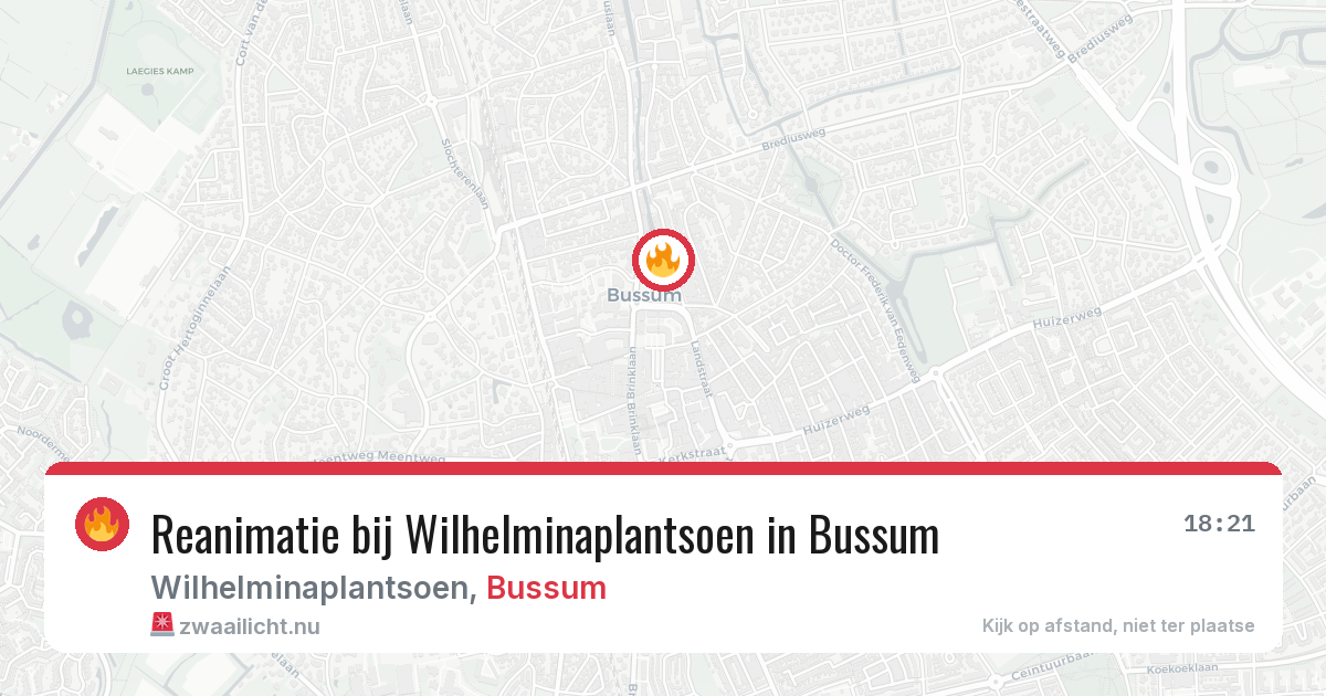 Reanimatie bij Wilhelminaplantsoen in Bussum — 5 jun 2026