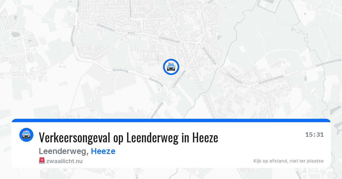 Verkeersongeval op Leenderweg in Heeze — 25 jul 2026