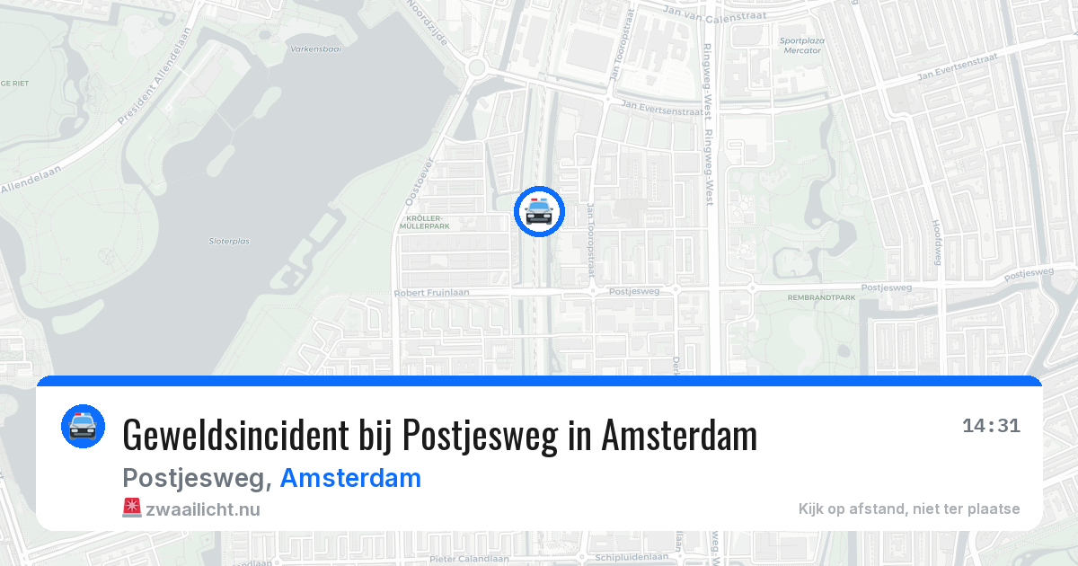 Geweldsincident bij Postjesweg in Amsterdam — 22 jul 2026