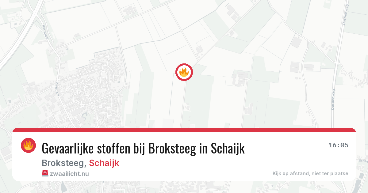 Gevaarlijke stoffen bij Broksteeg in Schaijk — 4 apr 2026