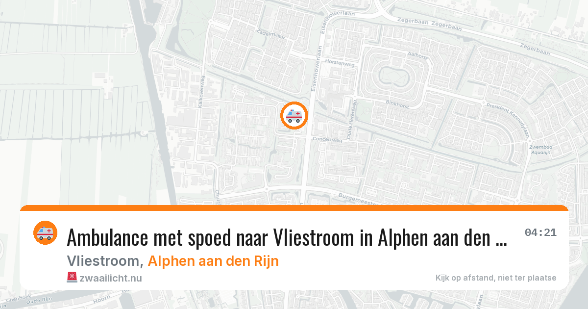Ambulance met spoed naar Vliestroom in Alphen aan den Rijn — 14 jul 2026