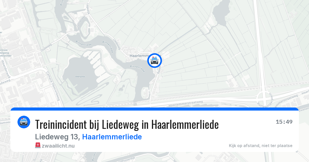 Treinincident bij Liedeweg in Haarlemmerliede — 22 mei 2026