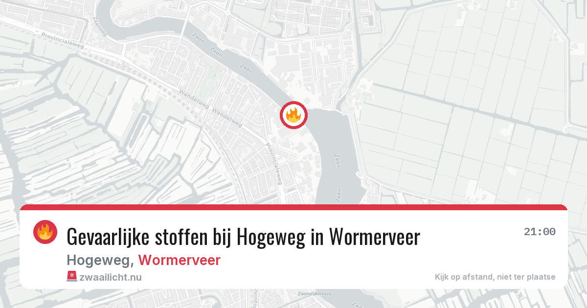 Gevaarlijke stoffen bij Hogeweg in Wormerveer — 10 jul 2026