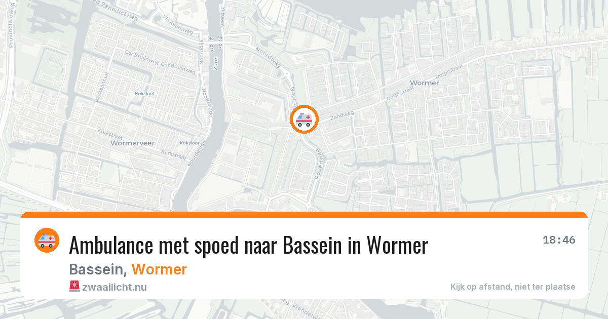 Ambulance met spoed naar Bassein in Wormer — 13 jul 2026
