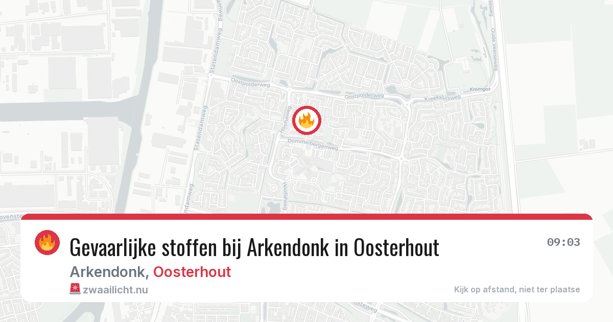 Gevaarlijke stoffen bij Arkendonk in Oosterhout — 10 apr 2026