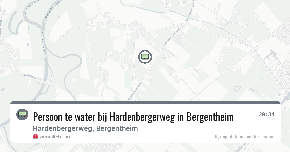 Persoon te water bij Hardenbergerweg in Bergentheim — 23 mei 2026