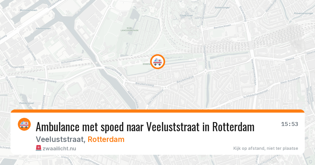 Ambulance met spoed naar Veeluststraat in Rotterdam — 6 jun 2026