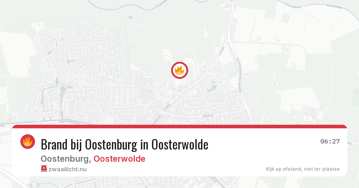 Brand bij Oostenburg in Oosterwolde — 4 mei 2026