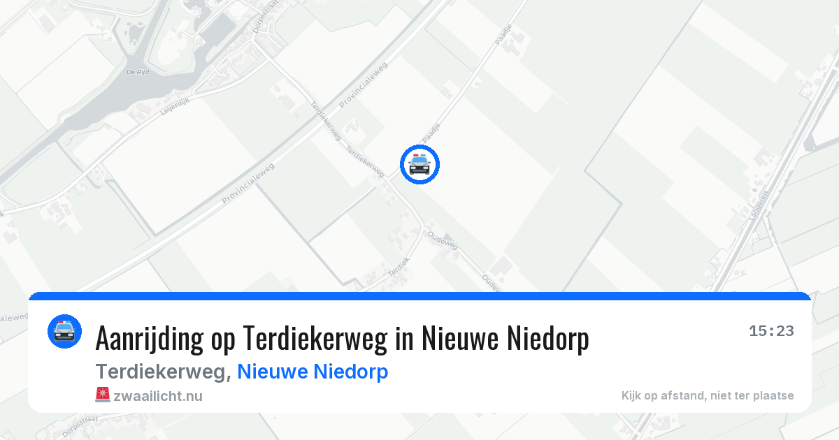 Aanrijding op Terdiekerweg in Nieuwe Niedorp — 22 jul 2026