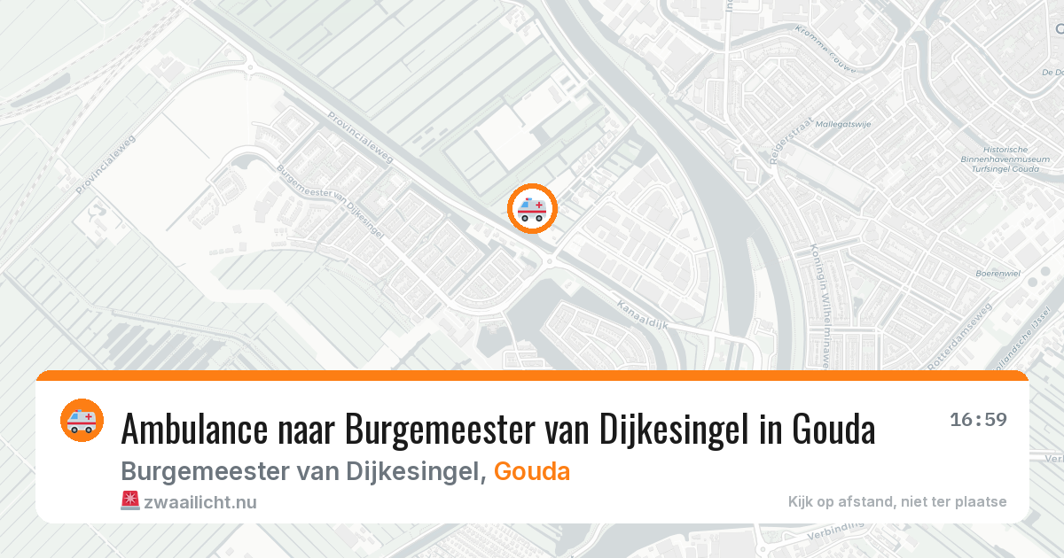 Ambulance naar Burgemeester van Dijkesingel in Gouda — 16 jul 2026