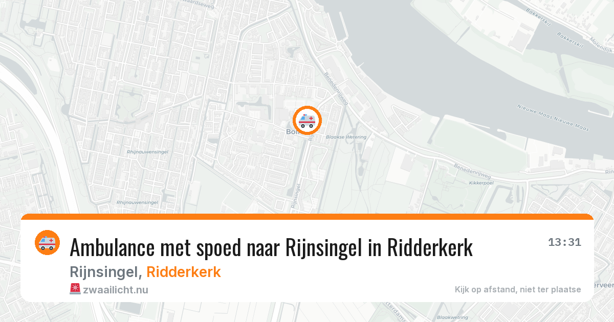 Ambulance met spoed naar Rijnsingel in Ridderkerk — 14 jul 2026