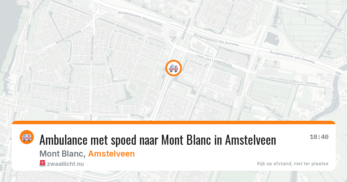 Ambulance met spoed naar Mont Blanc in Amstelveen — 22 apr 2026