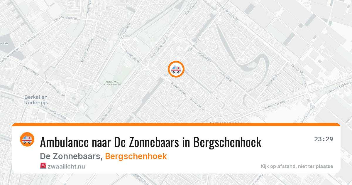 Ambulance naar De Zonnebaars in Bergschenhoek — 7 jun 2026