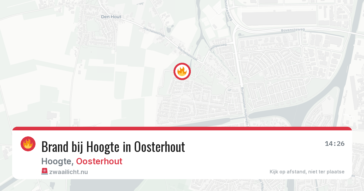 Brand bij Hoogte in Oosterhout — 25 mei 2026