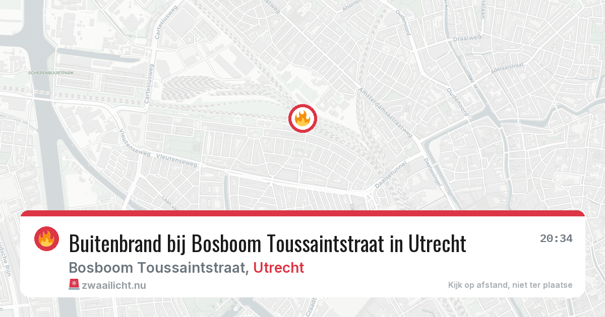 Buitenbrand bij Bosboom Toussaintstraat in Utrecht — 22 mrt 2026