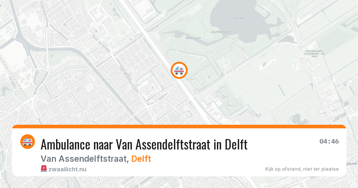 Ambulance naar Van Assendelftstraat in Delft — 22 mrt 2026