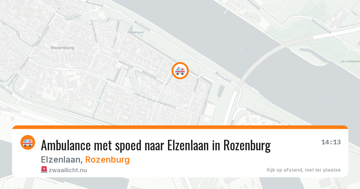 Ambulance met spoed naar Elzenlaan in Rozenburg — 14 jul 2026