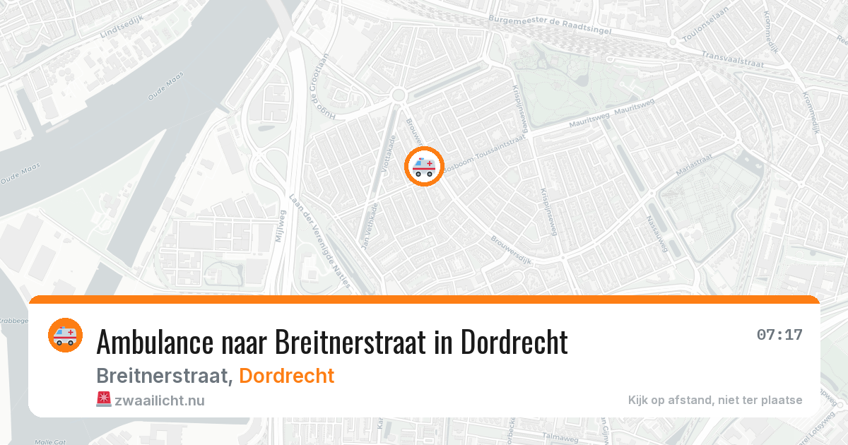 Ambulance naar Breitnerstraat in Dordrecht — 27 jul 2026