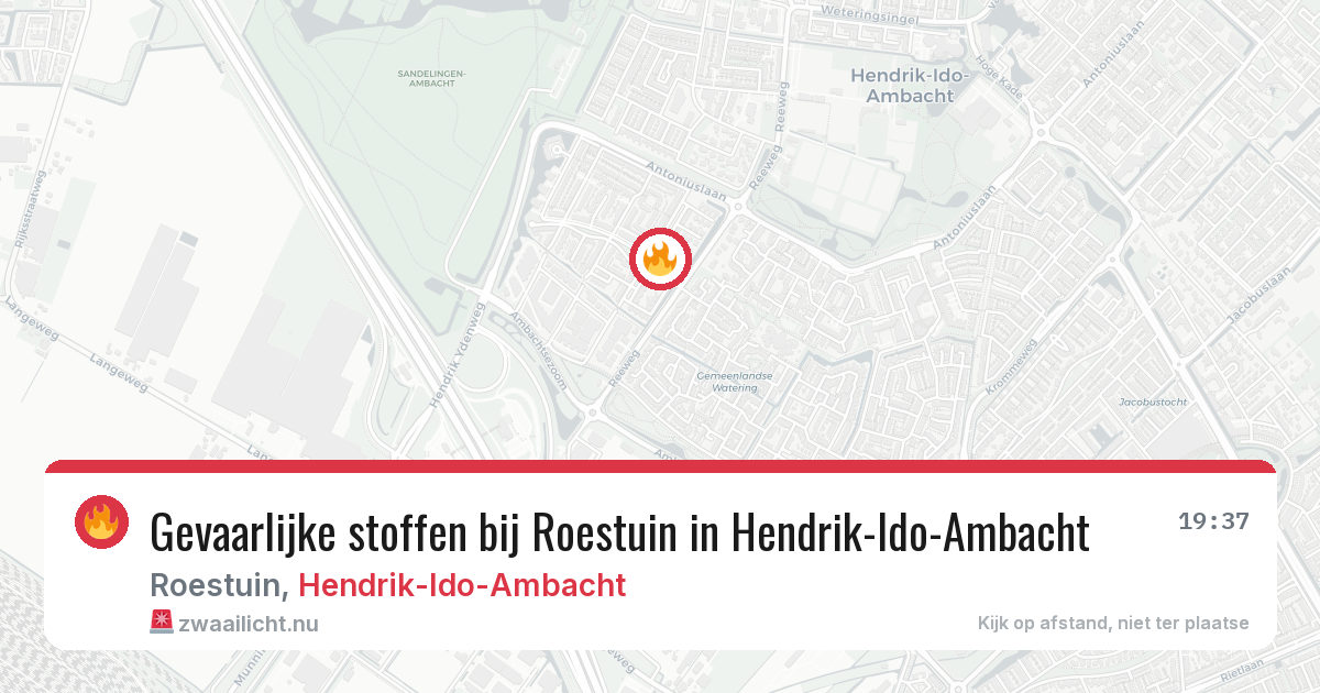 Gevaarlijke stoffen bij Roestuin in Hendrik-Ido-Ambacht — 26 mei 2026