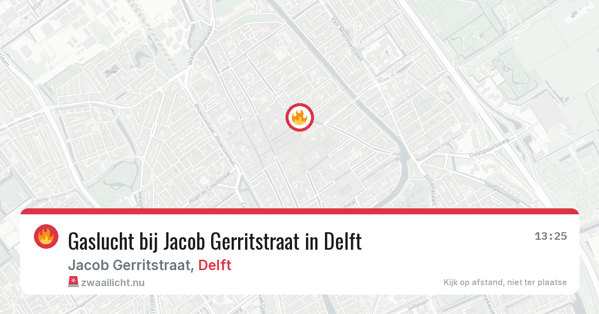 Gaslucht bij Jacob Gerritstraat in Delft — 30 mrt 2026