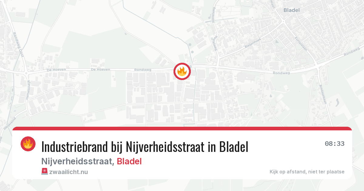 Industriebrand bij Nijverheidsstraat in Bladel — 18 mei 2026