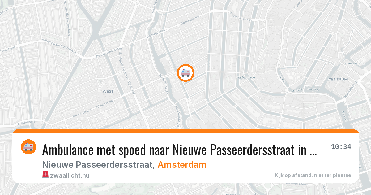 Ambulance met spoed naar Nieuwe Passeerdersstraat in Amsterdam — 23 mrt 2026