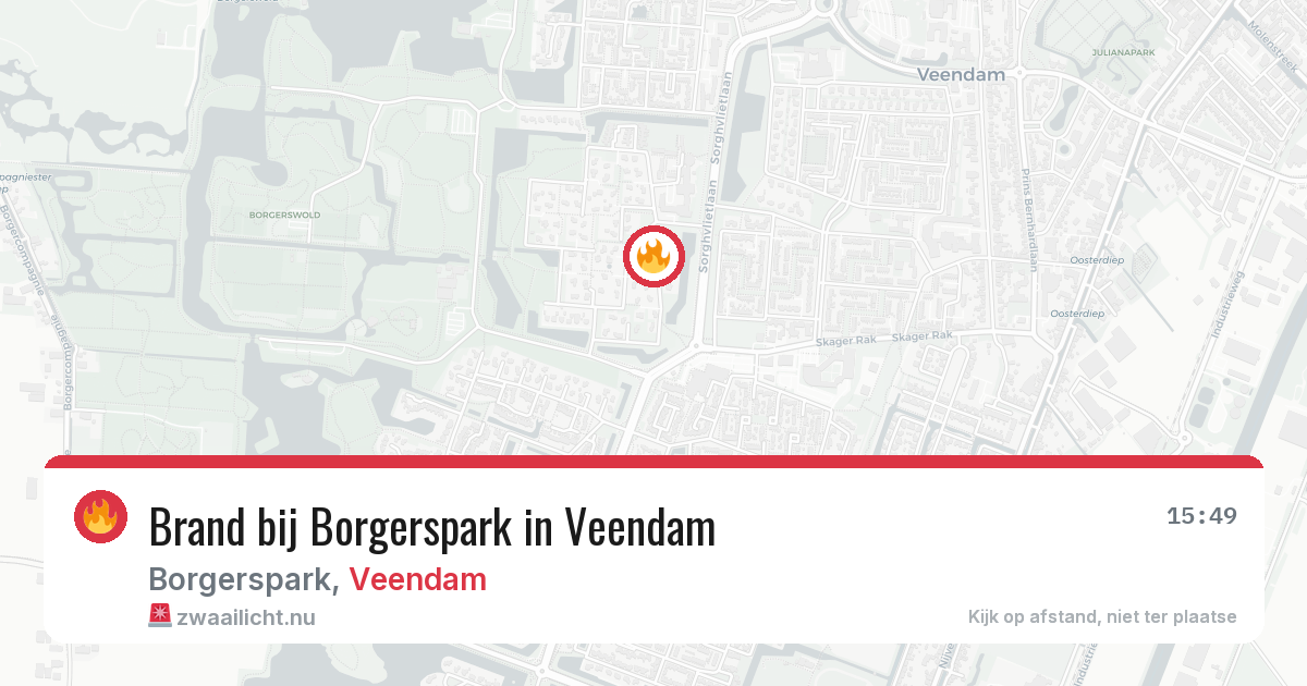 Brand bij Borgerspark in Veendam — 23 mei 2026