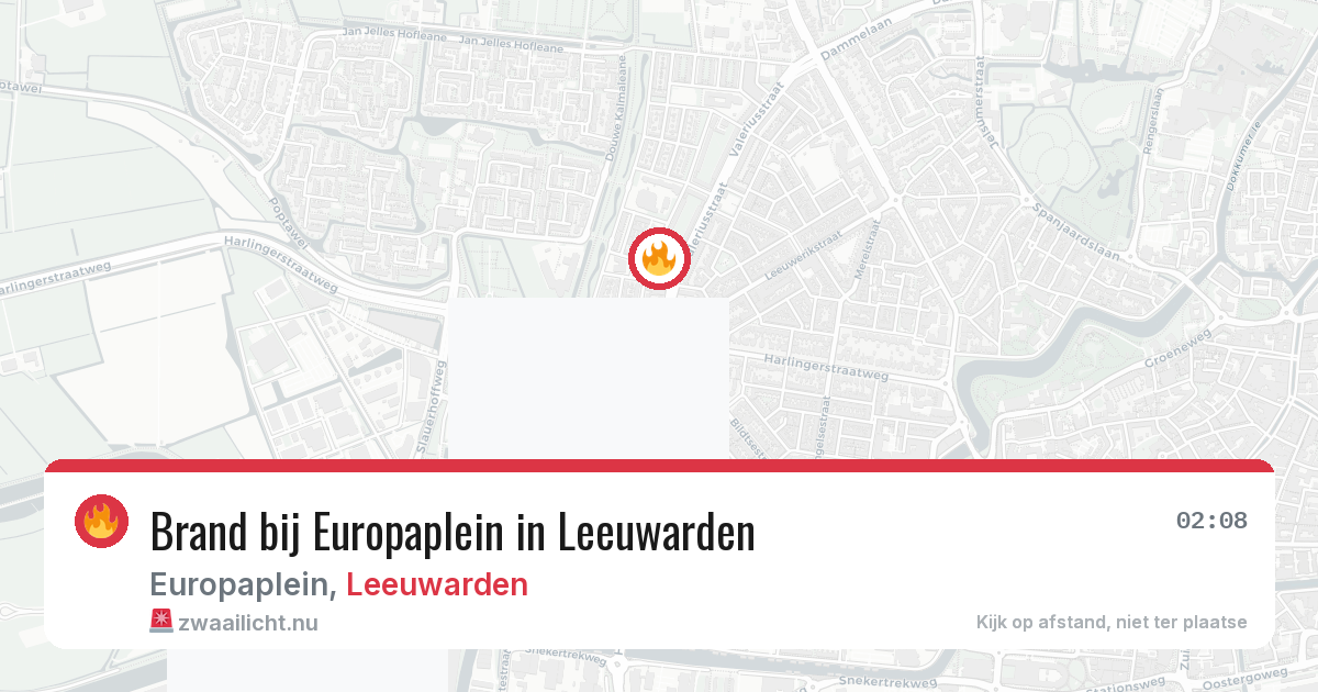 Brand bij Europaplein in Leeuwarden — 20 feb 2026