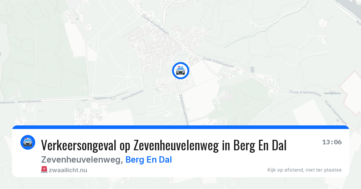 Verkeersongeval op Zevenheuvelenweg in Berg En Dal — 1 jul 2026