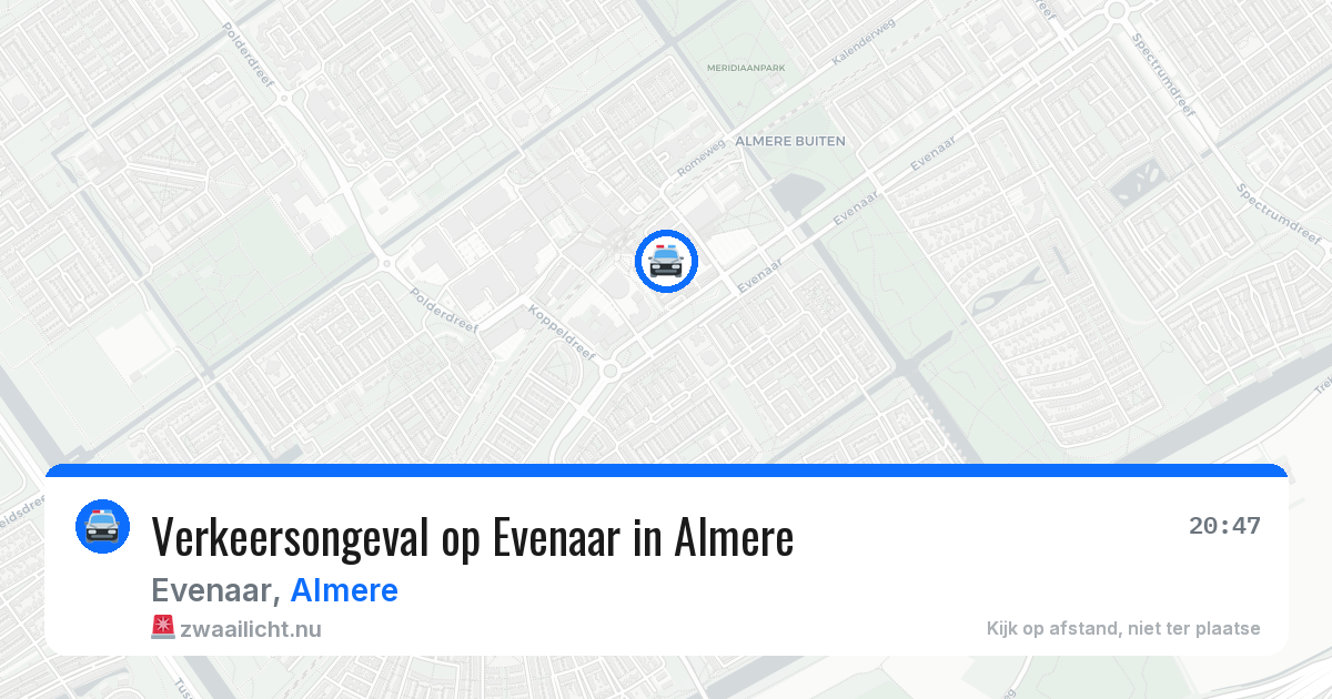 Verkeersongeval op Evenaar in Almere — 20 mrt 2026