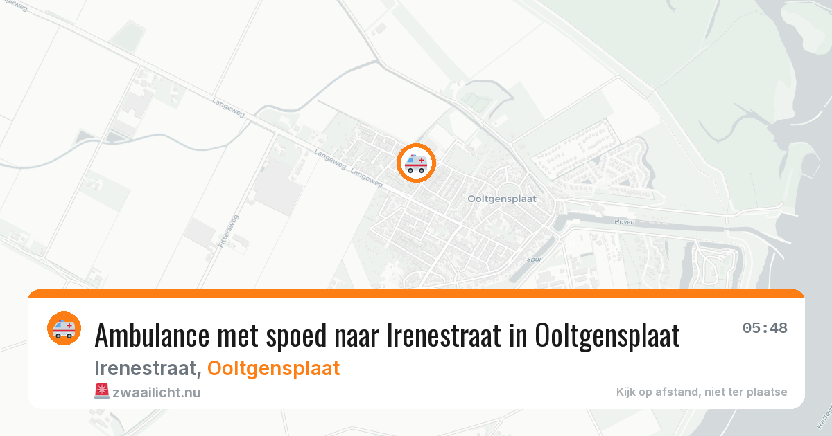 Ambulance met spoed naar Irenestraat in Ooltgensplaat — 23 mei 2026