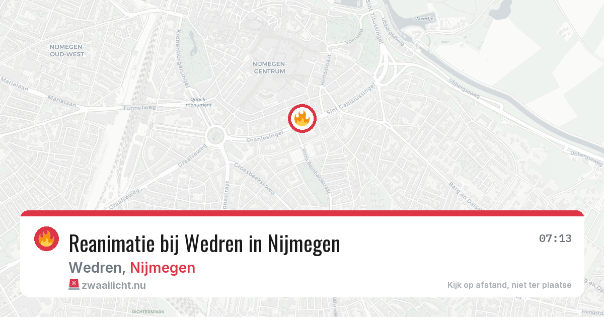 Reanimatie bij Wedren in Nijmegen — 21 jul 2026