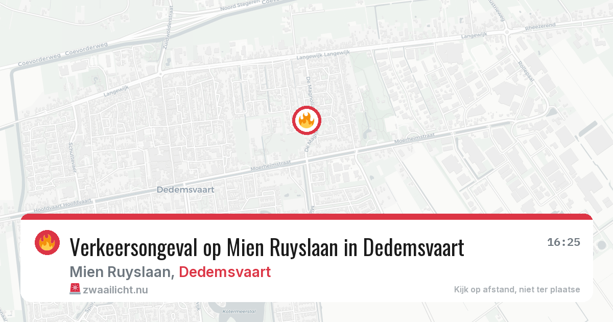 Verkeersongeval op Mien Ruyslaan in Dedemsvaart — 15 mei 2026