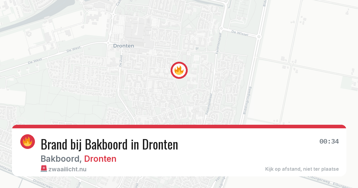 Brand bij Bakboord in Dronten — 31 mei 2026