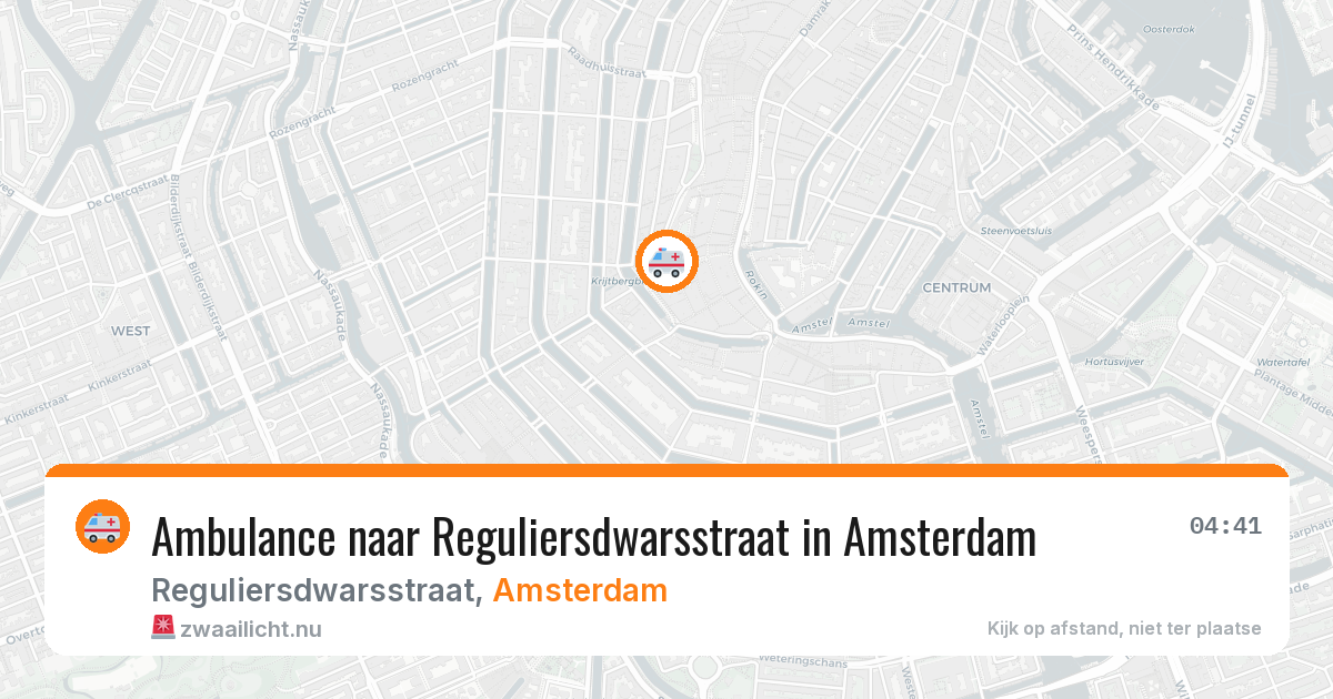 Ambulance naar Reguliersdwarsstraat in Amsterdam — 14 mei 2026