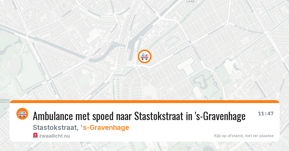 Ambulance met spoed naar Stastokstraat in 's-Gravenhage — 23 mrt 2026